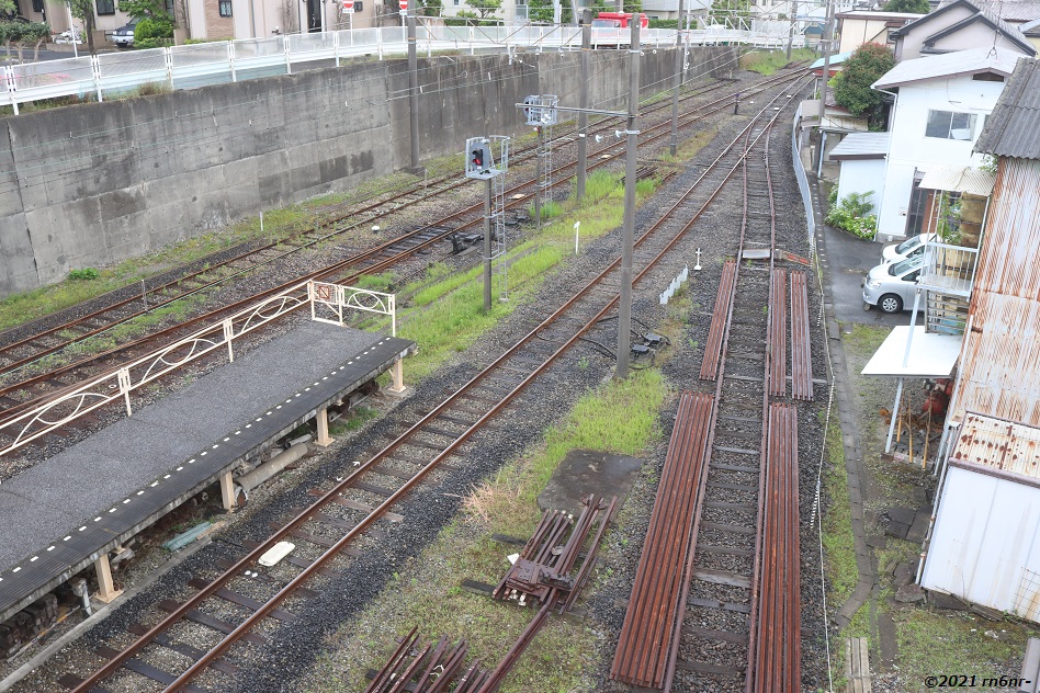 流山駅構内の線路分岐